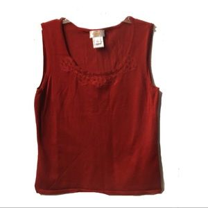 Talbot’s red dressy tank, sz L, like new!